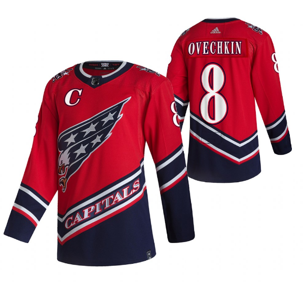 Men's Washington Capitals #8 Alex Ovechkin 2021 Reverse Retro Stitched Jersey